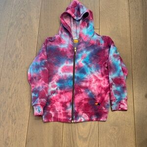 Aviator Nation Pink and Blue Tie-Dye Hoodie